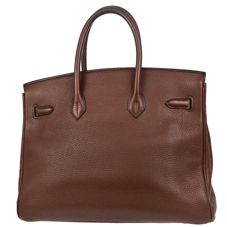 Hermes 1999 Marron Fonce Togo Birkin 35 Handbag