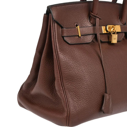 Hermes Marron Fonce Togo Birkin 35 Handbag