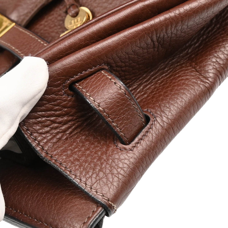 Hermes 1999 Marron Fonce Togo Birkin 35 Handbag