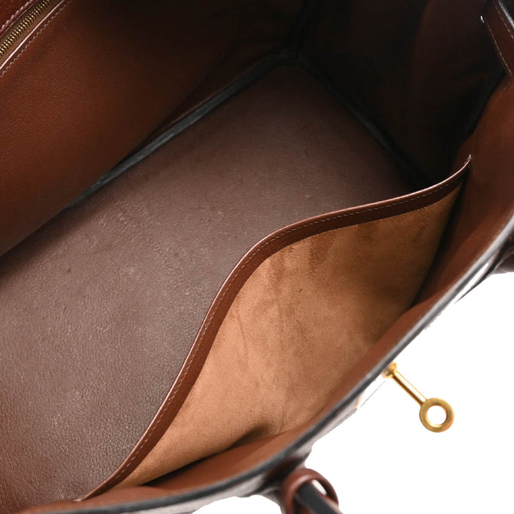 Hermes 1999 Marron Fonce Togo Birkin 35 Handbag