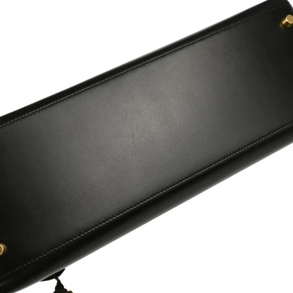 Hermes Black Box Calf Kelly 32 Sellier Handbag