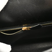 Hermes 1999 Black Box Calf Kelly 32 Sellier Handbag
