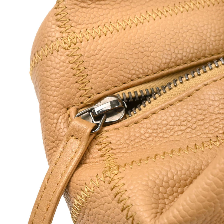 Chanel 2003-2004 Beige Caviar Choco Bar Handbag