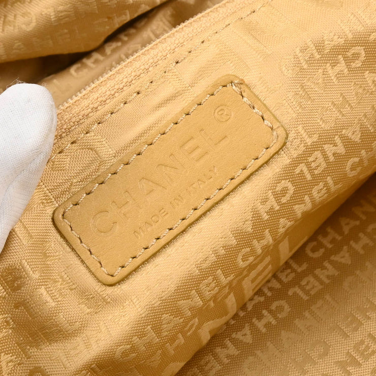 Chanel 2003-2004 Beige Caviar Choco Bar Handbag