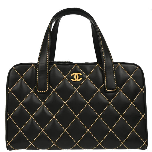 Chanel Black Calfskin Wild Stitch Handbag