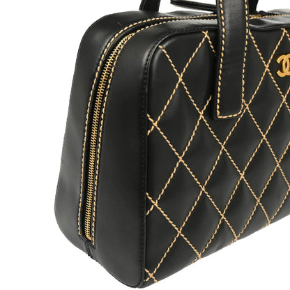 Chanel Black Calfskin Wild Stitch Handbag
