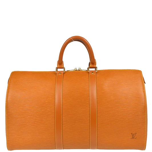 Louis Vuitton Brown Epi Keepall 45 Travel Handbag M42978