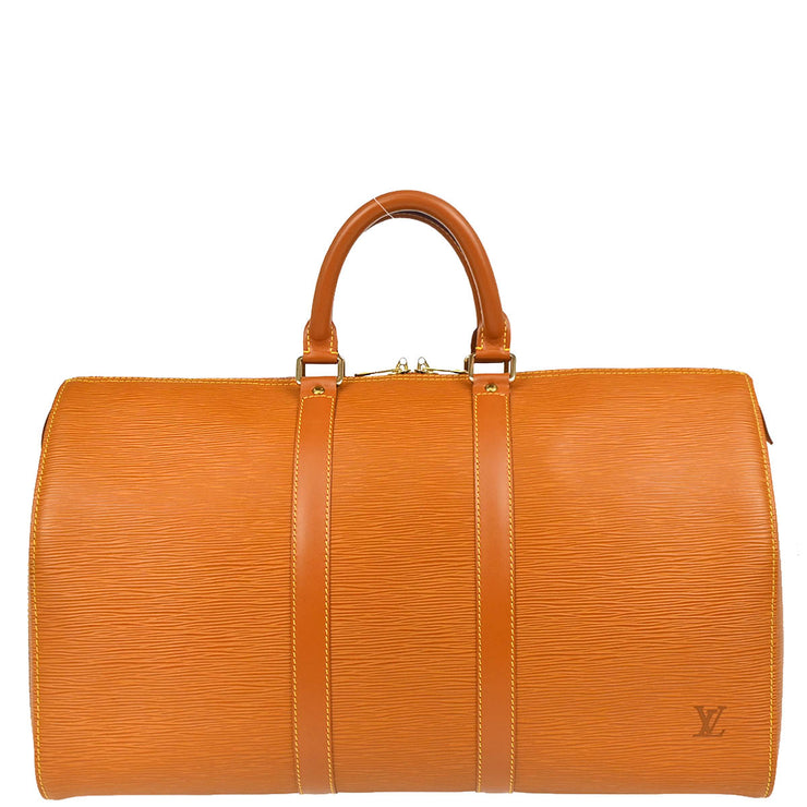 Louis Vuitton 1995 Brown Epi Keepall 45 Travel Handbag M42978