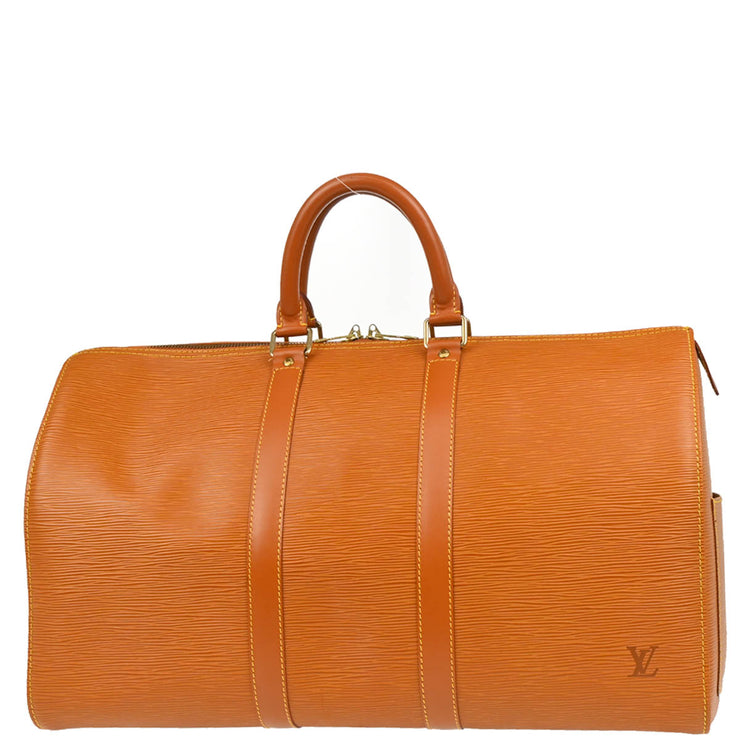 Louis Vuitton 1995 Brown Epi Keepall 45 Travel Handbag M42978