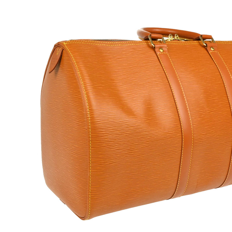 Louis Vuitton 1995 Brown Epi Keepall 45 Travel Handbag M42978