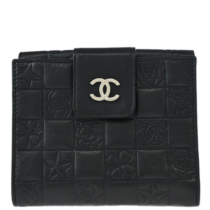 Chanel Black Lambskin Icon Bifold Wallet