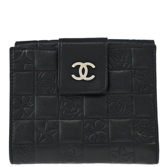 Chanel Black Lambskin Icon Bifold Wallet
