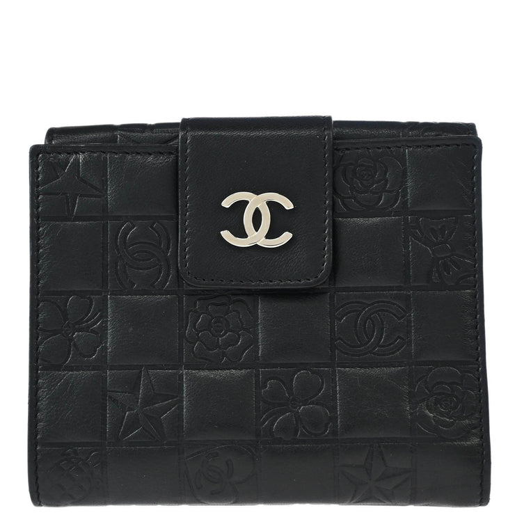 Chanel 2004-2005 Black Lambskin Icon Bifold Wallet
