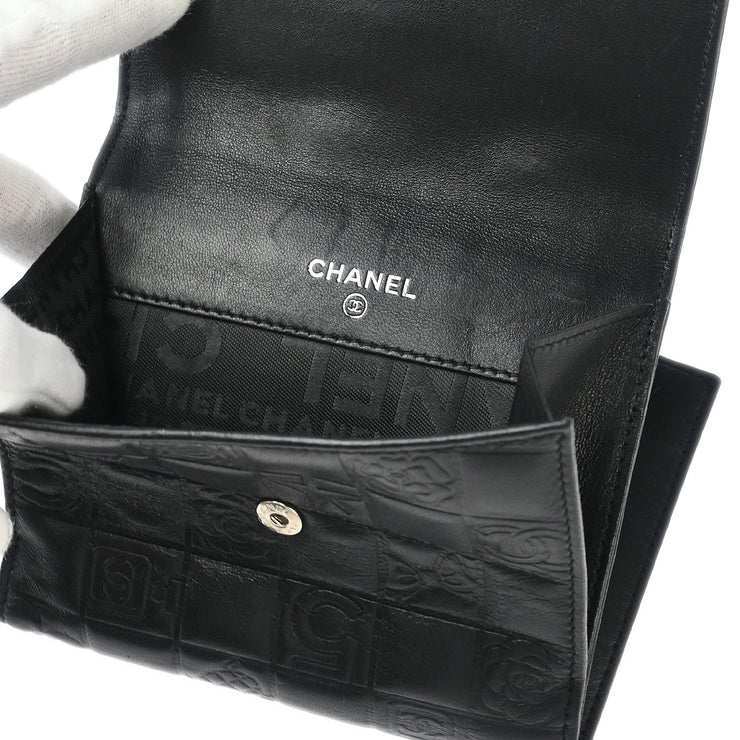 Chanel 2004-2005 Black Lambskin Icon Bifold Wallet