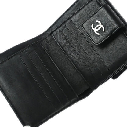Chanel Black Lambskin Icon Bifold Wallet