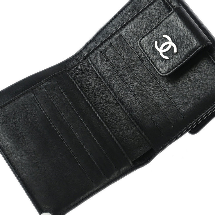 Chanel 2004-2005 Black Lambskin Icon Bifold Wallet