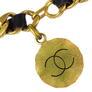 Chanel Gold Black Medallion Chain Belt 94A Small Good