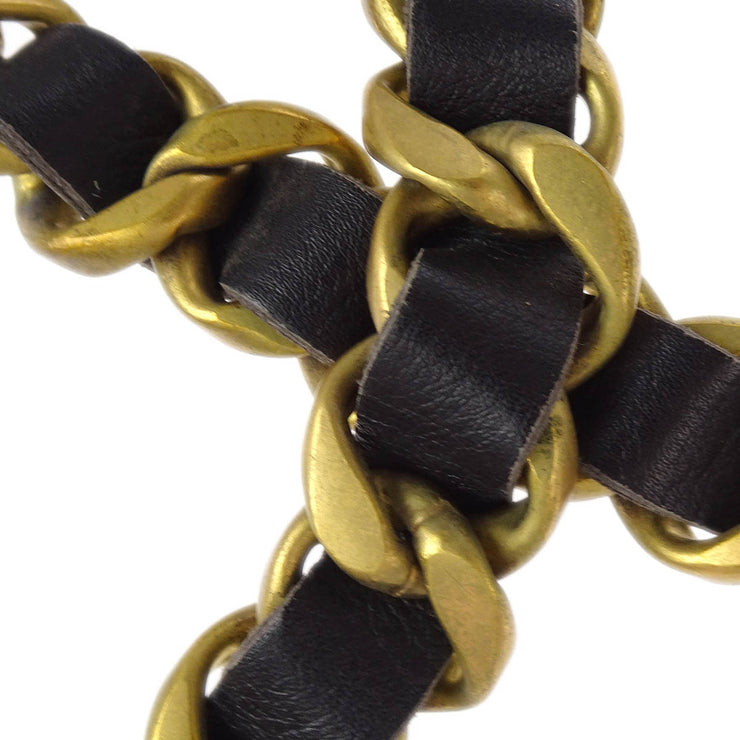Chanel Gold Black Medallion Chain Belt 94A Small Good