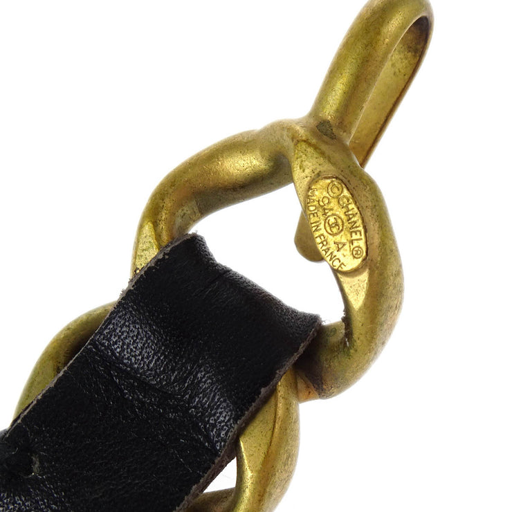 Chanel Gold Black Medallion Chain Belt 94A Small Good