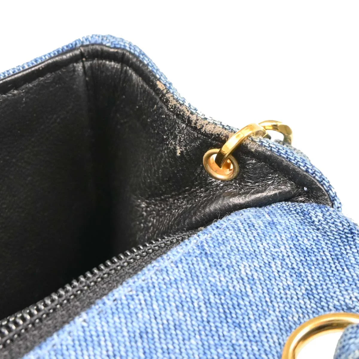 Chanel 1989-1991 Blue Denim Mini Classic Square Flap Shoulder Bag