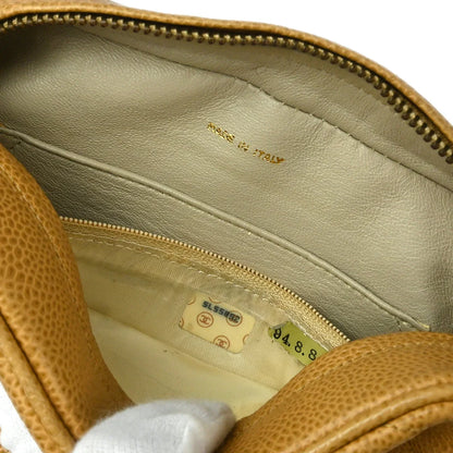 Chanel Beige Caviar Chevron Camera Bag Mini