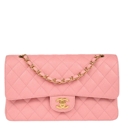 Chanel Pink Caviar Medium Classic Double Flap Shoulder Bag