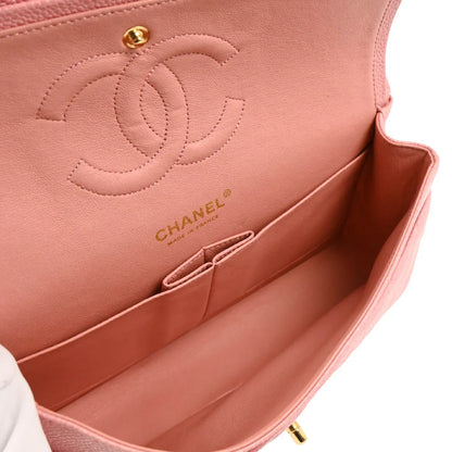 Chanel Pink Caviar Medium Classic Double Flap Shoulder Bag