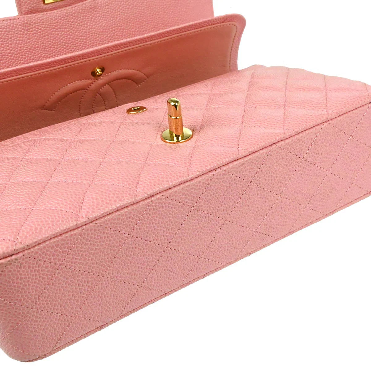 Chanel Pink Caviar Medium Classic Double Flap Shoulder Bag