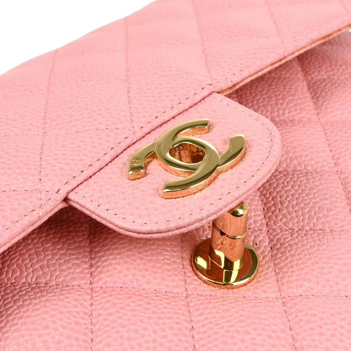 Chanel Pink Caviar Medium Classic Double Flap Shoulder Bag