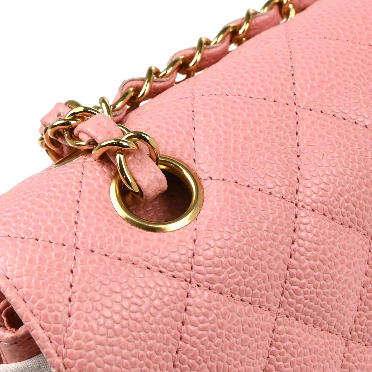 Chanel Pink Caviar Medium Classic Double Flap Shoulder Bag