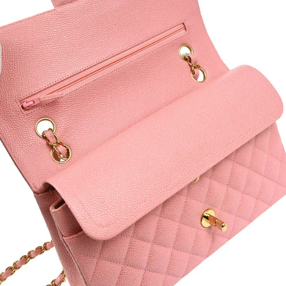 Chanel Pink Caviar Medium Classic Double Flap Shoulder Bag