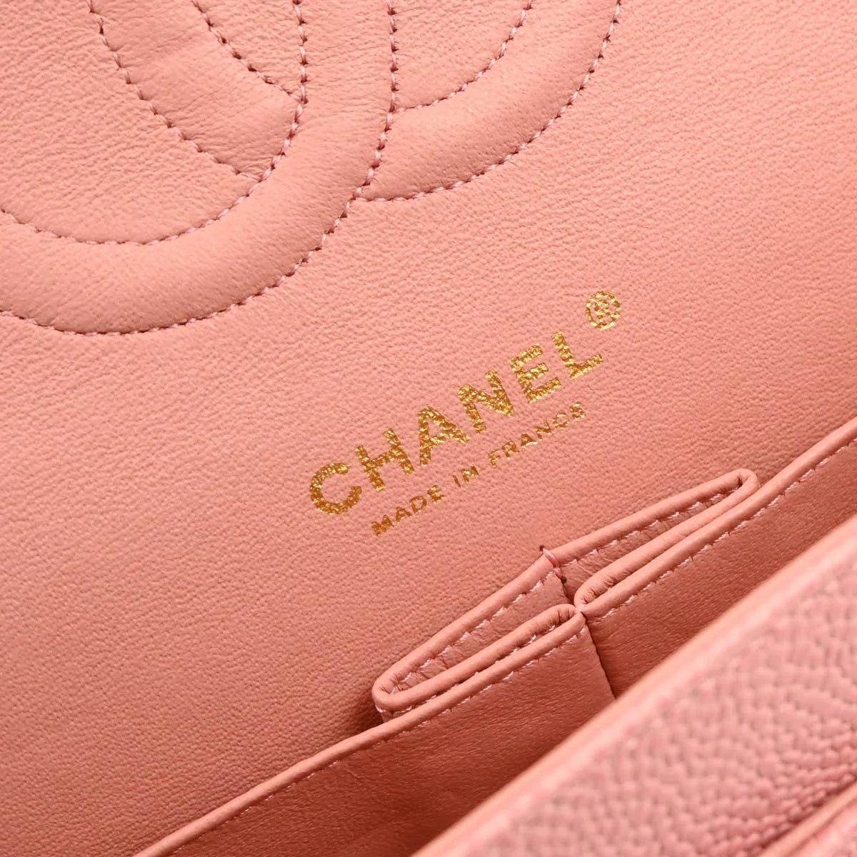 Chanel Pink Caviar Medium Classic Double Flap Shoulder Bag