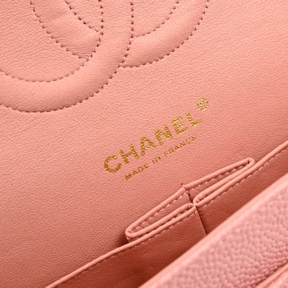 Chanel Pink Caviar Medium Classic Double Flap Shoulder Bag