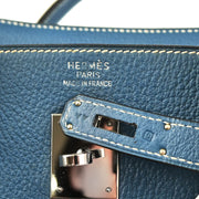 Hermes 2003 Blue Jean Taurillon Clemence Birkin 40 Handbag