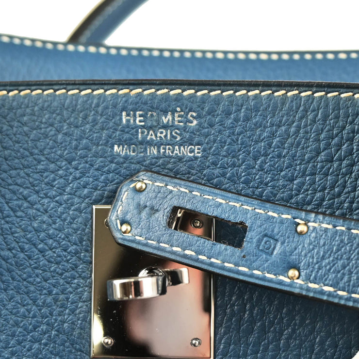 Hermes 2003 Blue Jean Taurillon Clemence Birkin 40 Handbag