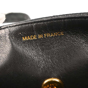 Chanel 1991-1994 Black Caviar Straight Flap Shoulder Bag