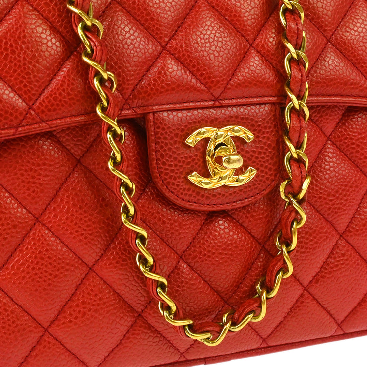 Chanel 1991-1994 Red Caviar Camera Bag Small