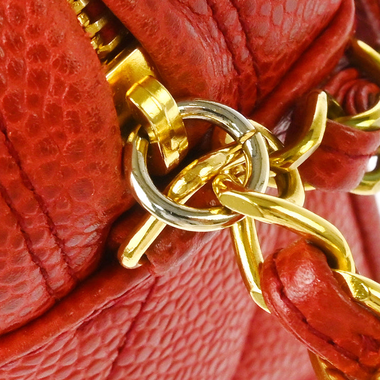 Chanel 1991-1994 Red Caviar Camera Bag Small
