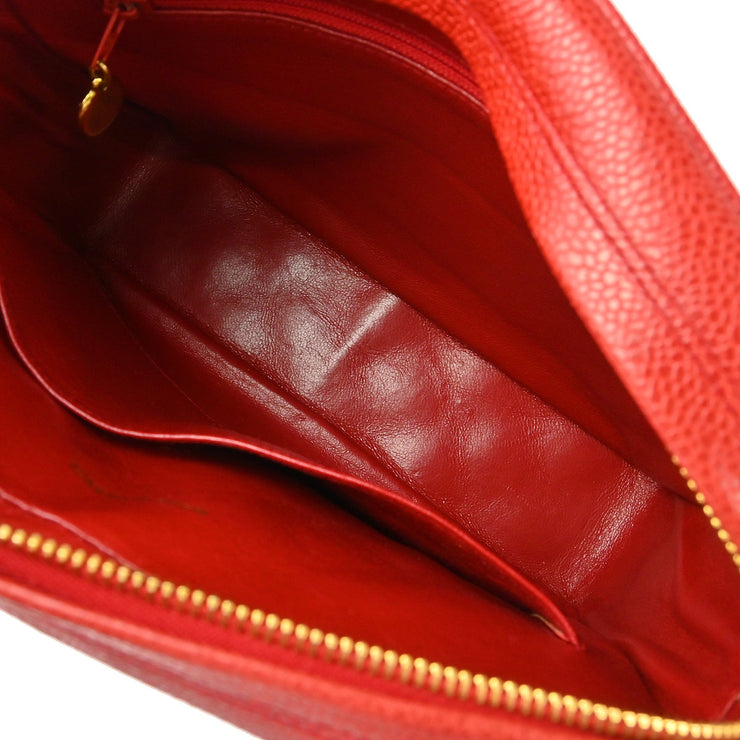 Chanel 1991-1994 Red Caviar Camera Bag Small