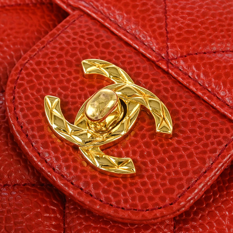 Chanel 1991-1994 Red Caviar Camera Bag Small