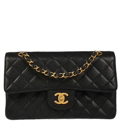 Chanel Black Caviar Small Classic Double Flap Shoulder Bag