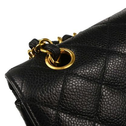 Chanel Black Caviar Small Classic Double Flap Shoulder Bag