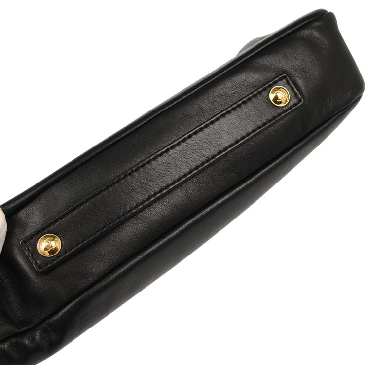 Chanel 2008-2009 Black Calfskin Straight Flap Shoulder Bag