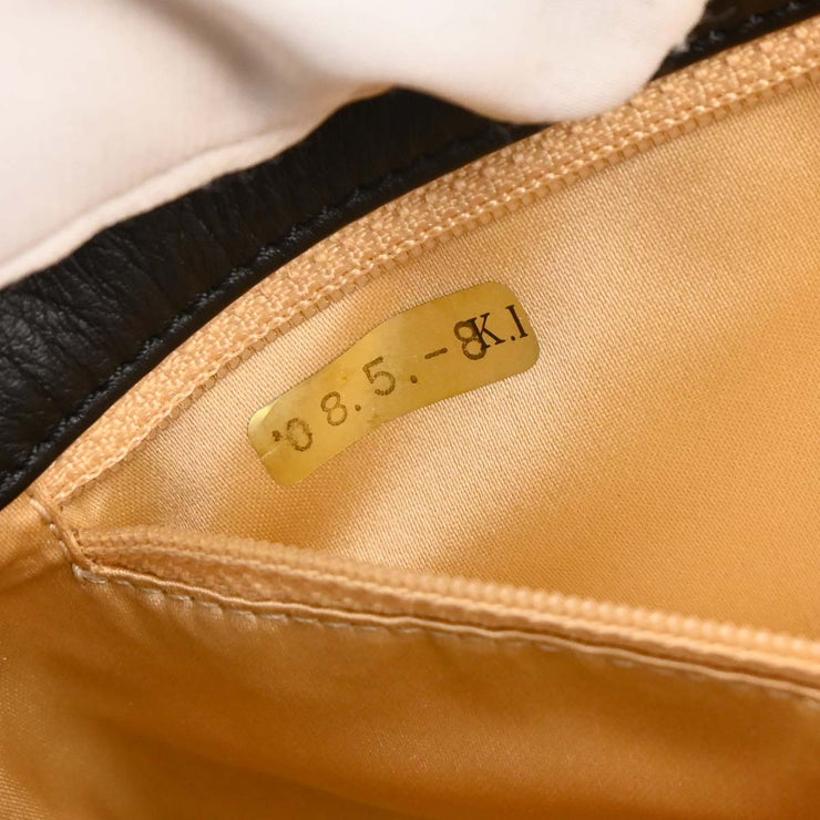 Chanel 2008-2009 Black Calfskin Straight Flap Shoulder Bag