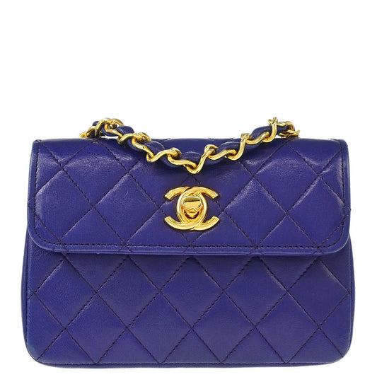 Chanel Purple Lambskin Shoulder Bag