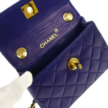 Chanel Purple Lambskin Shoulder Bag