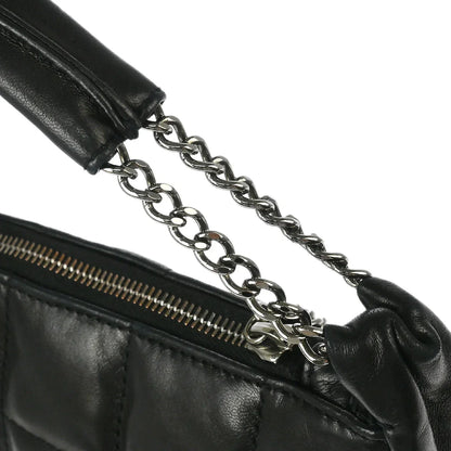 Chanel Black Lambskin Choco Bar Fringe Handbag