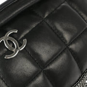 Chanel 2001-2003 Black Lambskin Choco Bar Fringe Handbag