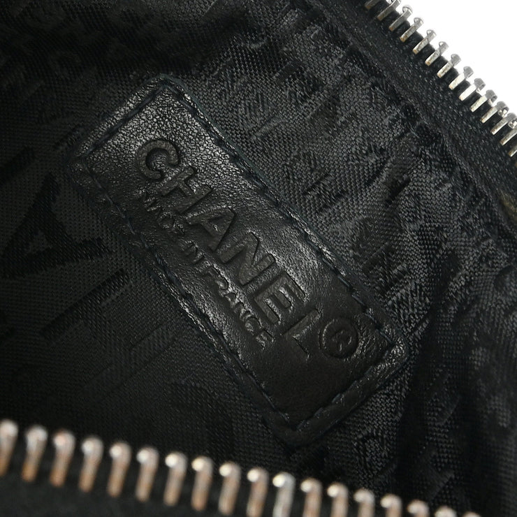 Chanel 2001-2003 Black Lambskin Choco Bar Fringe Handbag