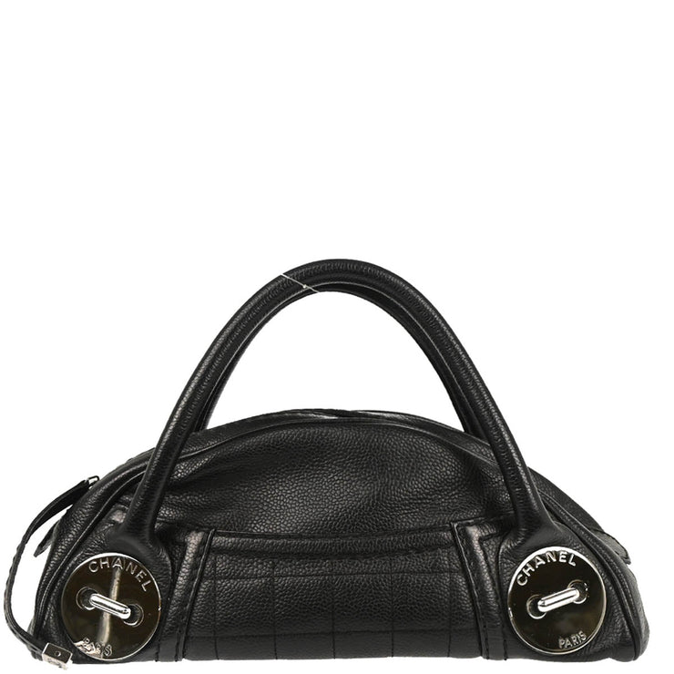 Chanel 2004-2005 Black Caviar Choco Bar Handbag
